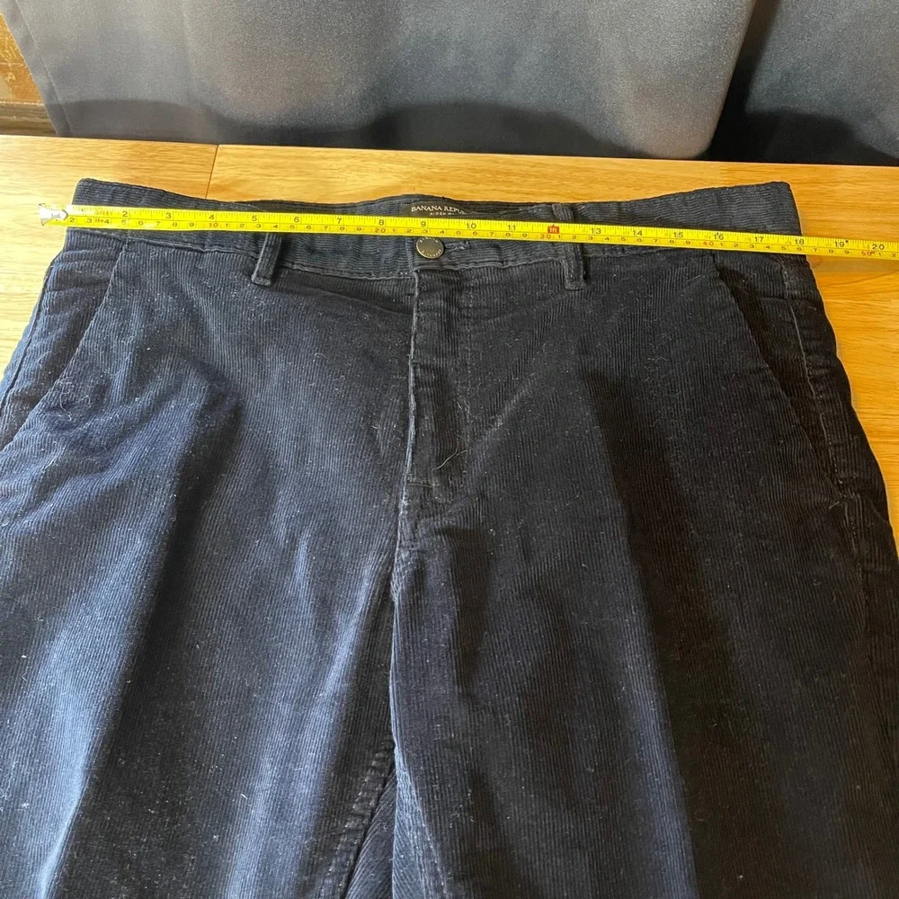 Banana Republic Aiden Pants Mens 34x30 Navy Blue Corduroy Slim Fit Stretch Chino